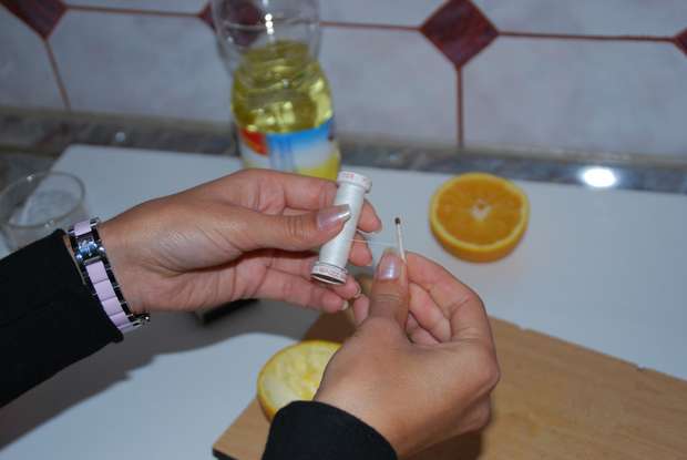 Candles made from oranges