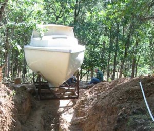Root Cellar Boat Going Into Hole